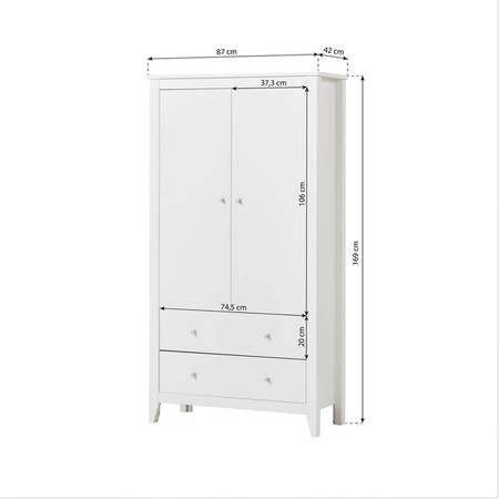 HOPPEKIDS Kids HANS doors for wardrobe white