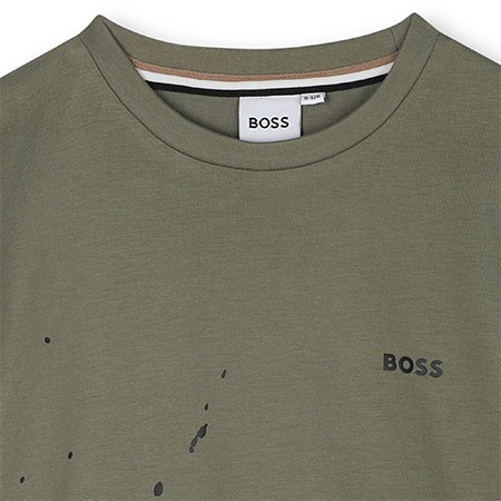 BOSS KIDS T-shirt chłopięcy z krótkim rękawem zielony