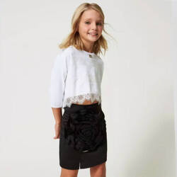 TWINSET Girls boxy top with lace