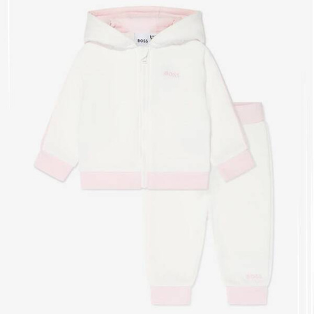 BOSS Kids Baby girls 2-piece logo tracksuit in white