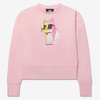 KARL LAGERFELD KIDS Bluza dziecięca różowa z aplikacją kotka