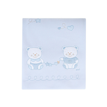 PICCI Nene embroidered blanket with bear application blue