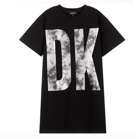 DKNY Sukienka dziewczęca z krótkim rękawem czarna