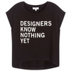 DKNY T-shirt dziewczęcy z krótkim rękawem z nadrukiem czarny