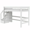 LIFETIME Kidsrooms Łóżko wysokie 152 cm ze schodkami - Breeze, białe
