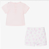 The Marc Jacobs Girls pink and white polka dot snapshot shorts set