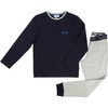 BOSS Kids Boys navy and grey pajamas