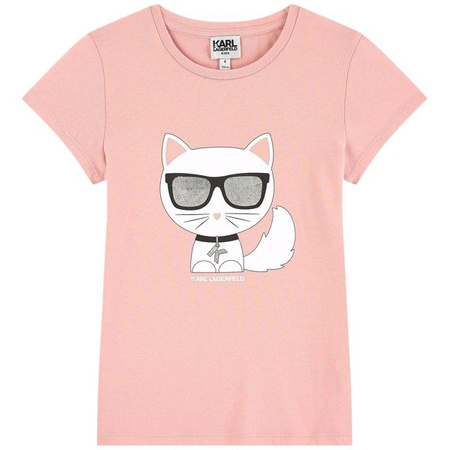 KARL LAGERFELD KIDS T-shirt z krótkim rękawem różowy 