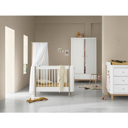 OLIVER FURNITURE Szafa dziecięca dwudrzwiowa WOOD biała/dąb