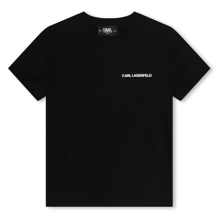 KARL LAGERFELD Boys short sleeve black t-shirt with logo print
