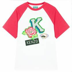 KENZO Kids Girls white & pink short sleeves t-shirt