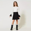 TWINSET Girls short black skirt with pleats