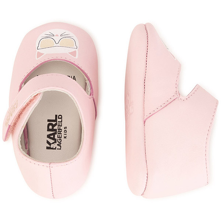 KARL LAGERFELD KIDS Baby girls leather pre-walker trainers