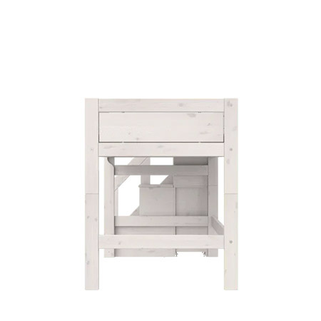 LIFETIME Kidsrooms Łóżko 90x200 cm na niskiej antresoli 128 cmze schodami Breeze, whitewash