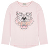 KENZO Kids T-shirt dziewczęcy z długim rękawem Tiger