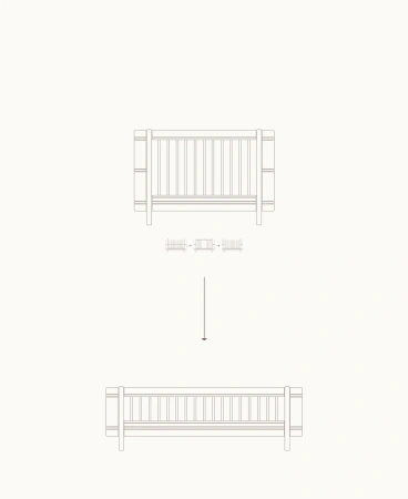  OLIVER FURNITURE Комплект для перетворення: Дерев'яне розкладне ліжко на дитяче кушетку, oak