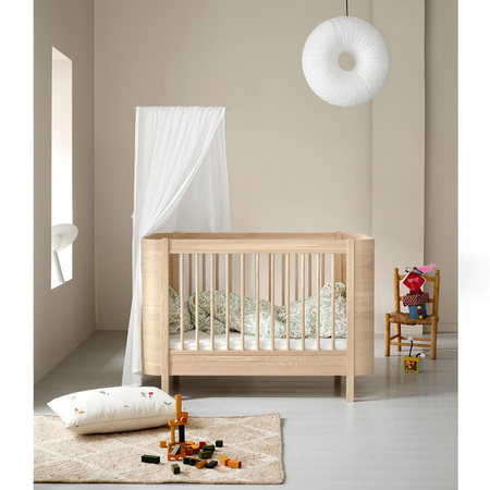OLIVER FURNITURE WOOD MINI+ COT BED INCL. JUNIOR KIT, OAK