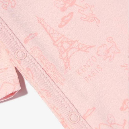 KENZO Kids Baby girls organic cotton babygrows set in white and pink