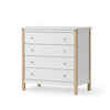 OLIVER FURNITURE Дитячий дерев'яний комод білого/дубового кольору