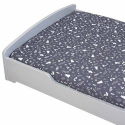 DILI BEST Ozzy Montessori Komplet pościeli dziecięcej szary z białym nadrukiem