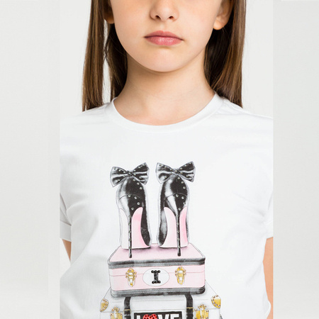 TWINSET Girls short sleeves t-shirt with high heel print 