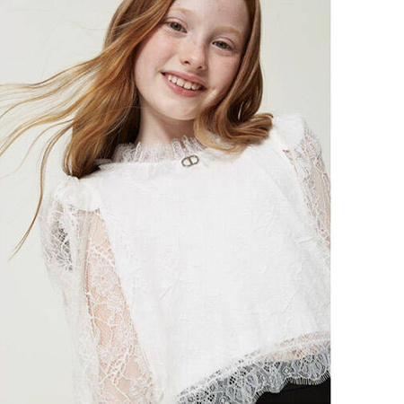 TWINSET Girls white lace blouse