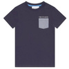 TRUSSARDI T-shirt dziecięcy dla chłopca z kieszonką granatowy