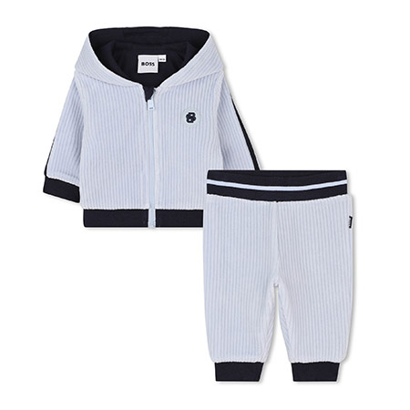BOSS Kids Dres niemowlęcy dla chłopca dwuczęściowy błękitny