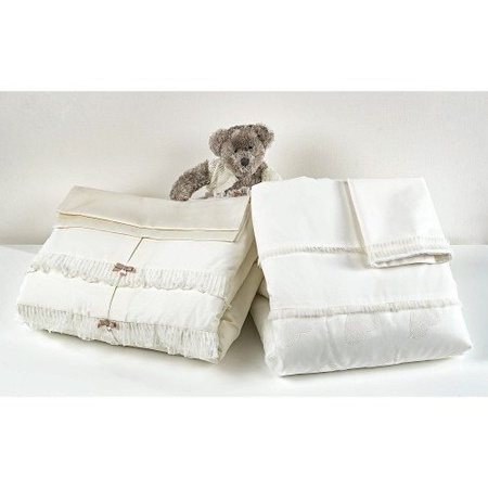 PICCI NANNY Kołderka dziecięca + poszewka na poduszkę kremowa