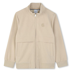 BOSS Kids Sweter chłopięcy z logo coffee