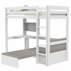 LIFETIME Kidsrooms High Loft Bed with desk and sofa, white