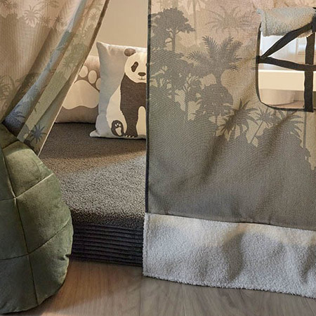 LIFETIME Kidsrooms Kurtyna do łóżka na niskiej antresoli Essence Panda Paradise