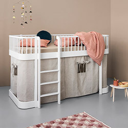 OLIVER FURNITURE Wood Original low loft bed, white