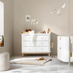 OLIVER FURNITURE WOD Dresser with 3 drawers and changing table, white/oak