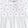 LILI GAUFRETTE Sukienka niemowlęca ozdobiona kwiatuszkami biała