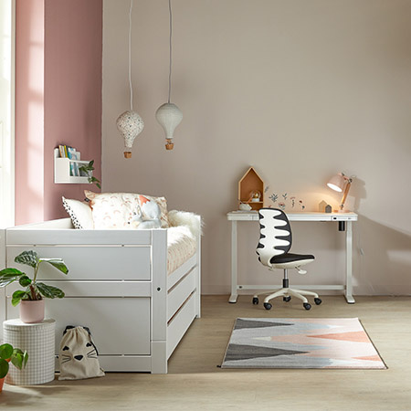 LIFETIME Kidsrooms Electrical Adjustable Desk with Drawer and USB