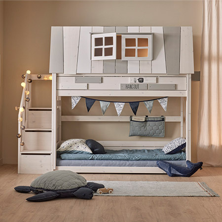 LIFETIME Kidsrooms Łóżko dziecięce na niskiej antresoli My Hangout, whitewash