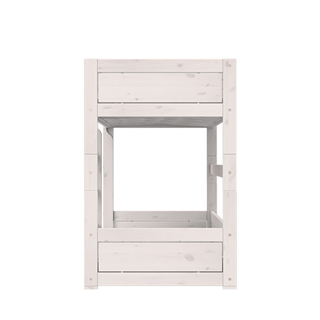 LIFETIME Kidsrooms Низьке двоярусне ліжко 90x200 см з драбиною, побілене
