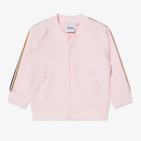 BOSS KIDS Baby gils white and pink 3-piece organic cotton tracksuit