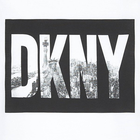 DKNY T-shirt chłopięcy z nadrukiem biały