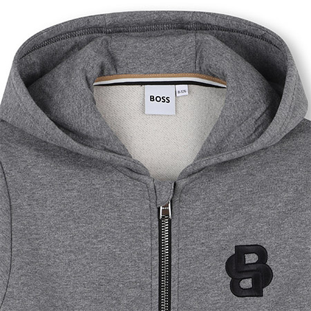 BOSS Kids Bluza chłopięca z kapturem szara