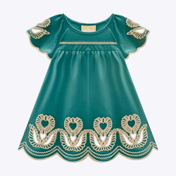 SARAH LOUISE  Sukienka z haftem zielona