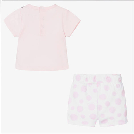 The Marc Jacobs Girls pink and white polka dot snapshot shorts set