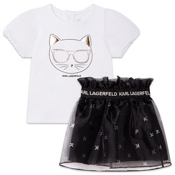 KARL LAGERFELD Kids Baby Girls White Cotton Dress