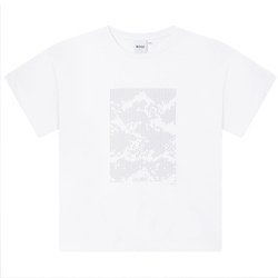 BOSS KIDS T-shirt chłopięcy z krótkim rękawem biały