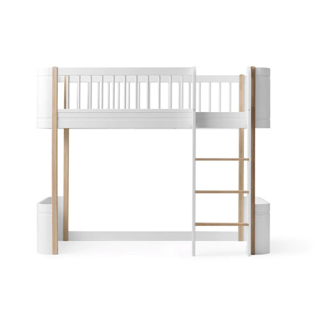  OLIVER FURNITURE Łóżko piętrowe Wood Mini + Low loft white/oak 70x160 cm