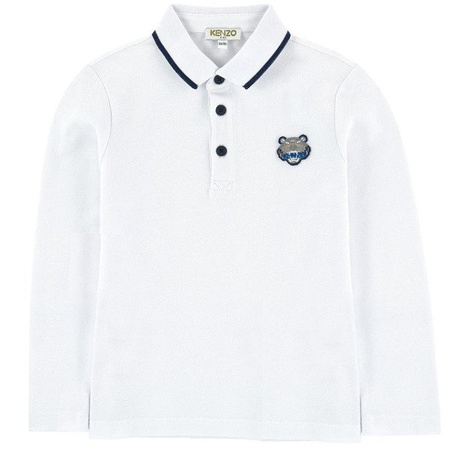 KENZO Kids Polo chłopięce z długim rękawem białe