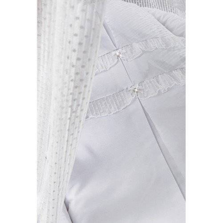 PICCI NANY Kołyska dziecięca metalowa z kompletem pościeli i baldachimem biała