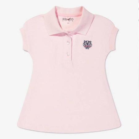 KENZO Kids Baby girls organic cotton Tiger polo dress in pastel pink
