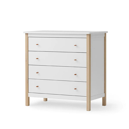 OLIVER FURNITURE Дитячий дерев'яний комод білого/дубового кольору